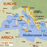 Map of Countries in the European / Mediterranean Sea Region whom have visited the Key West Paranormal Society 